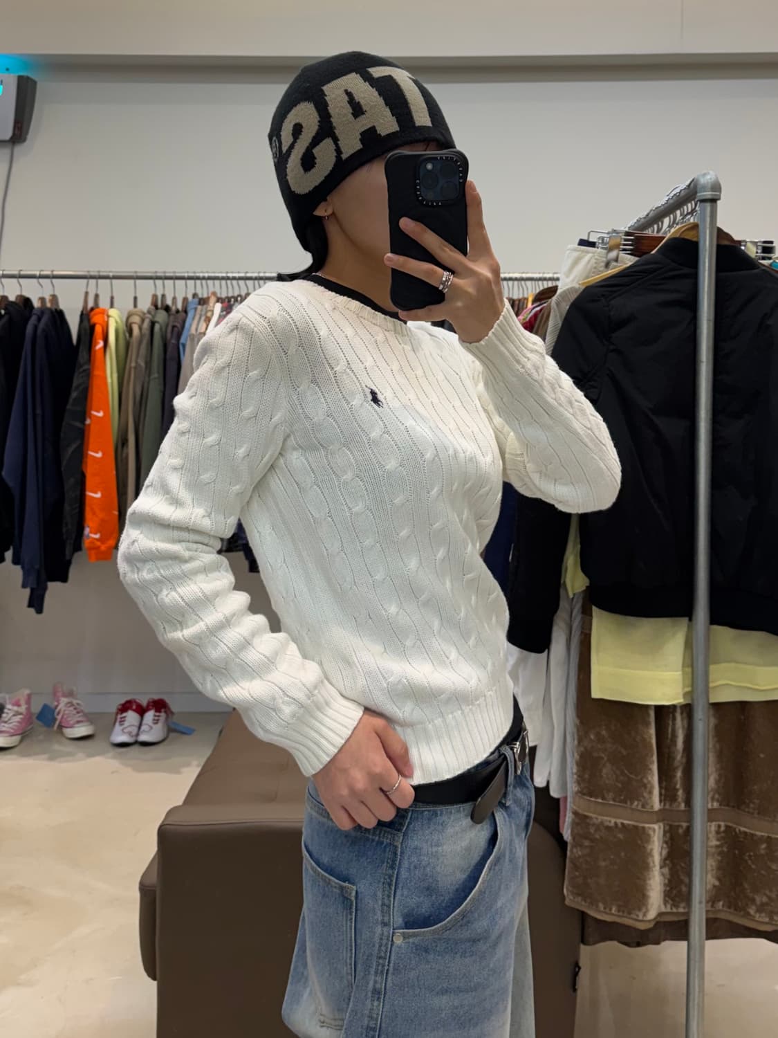 폴로 랄프로렌 케이블 니트 화이트 상품이미지5
