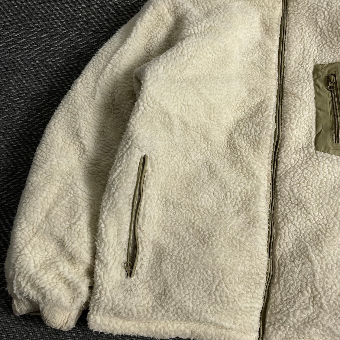 빈티지 리버시블 양털 플리스 오버핏 점퍼 자켓y 3677 상품이미지7