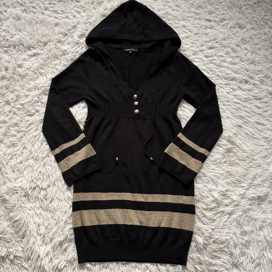 SHELL RAY 일본빈티지 y2k 니트원피스 펑크 니트후드원피스 38 상품이미지2