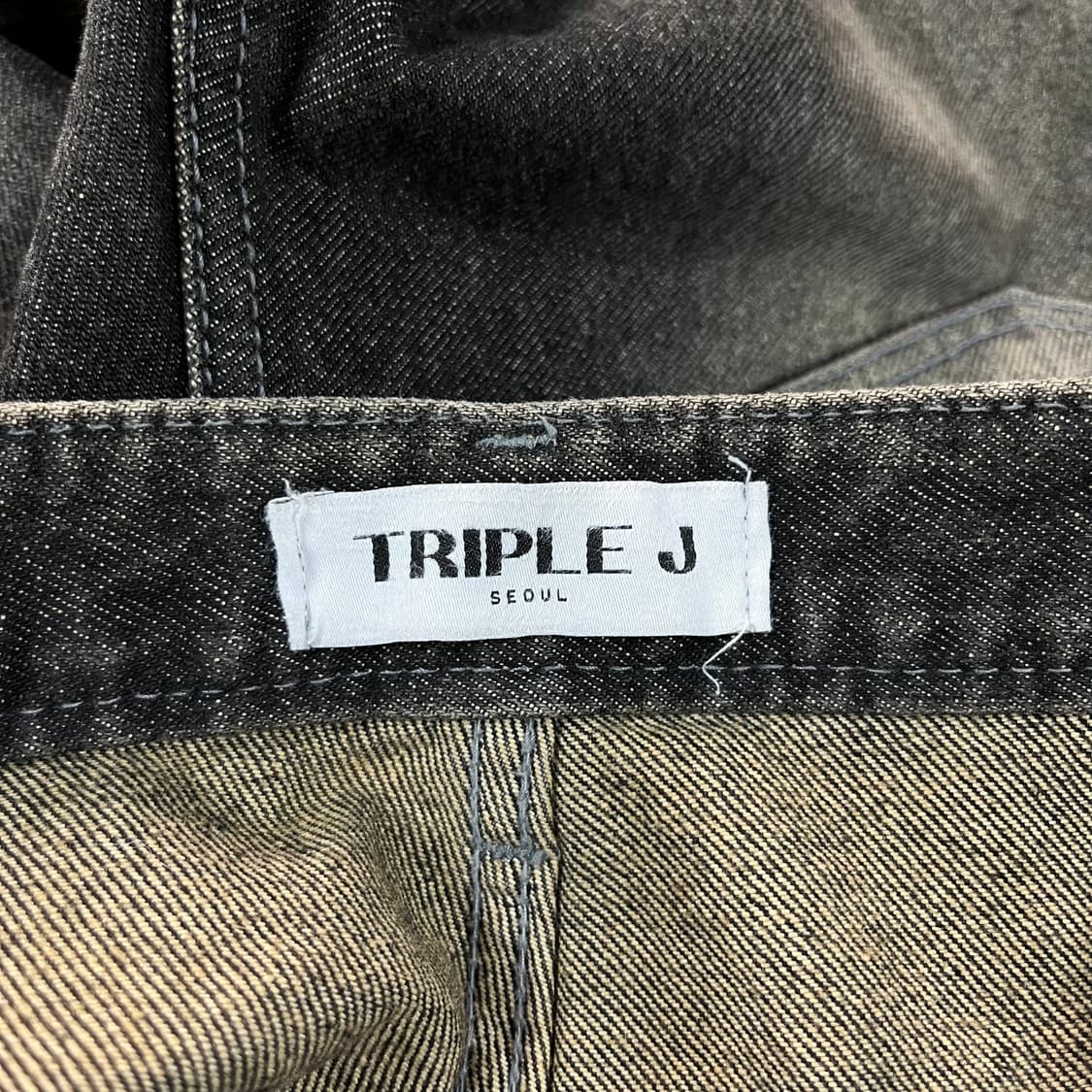 [사이즈 30] 트리플제이 와이드 흑청 워싱 데님바지 상품이미지4