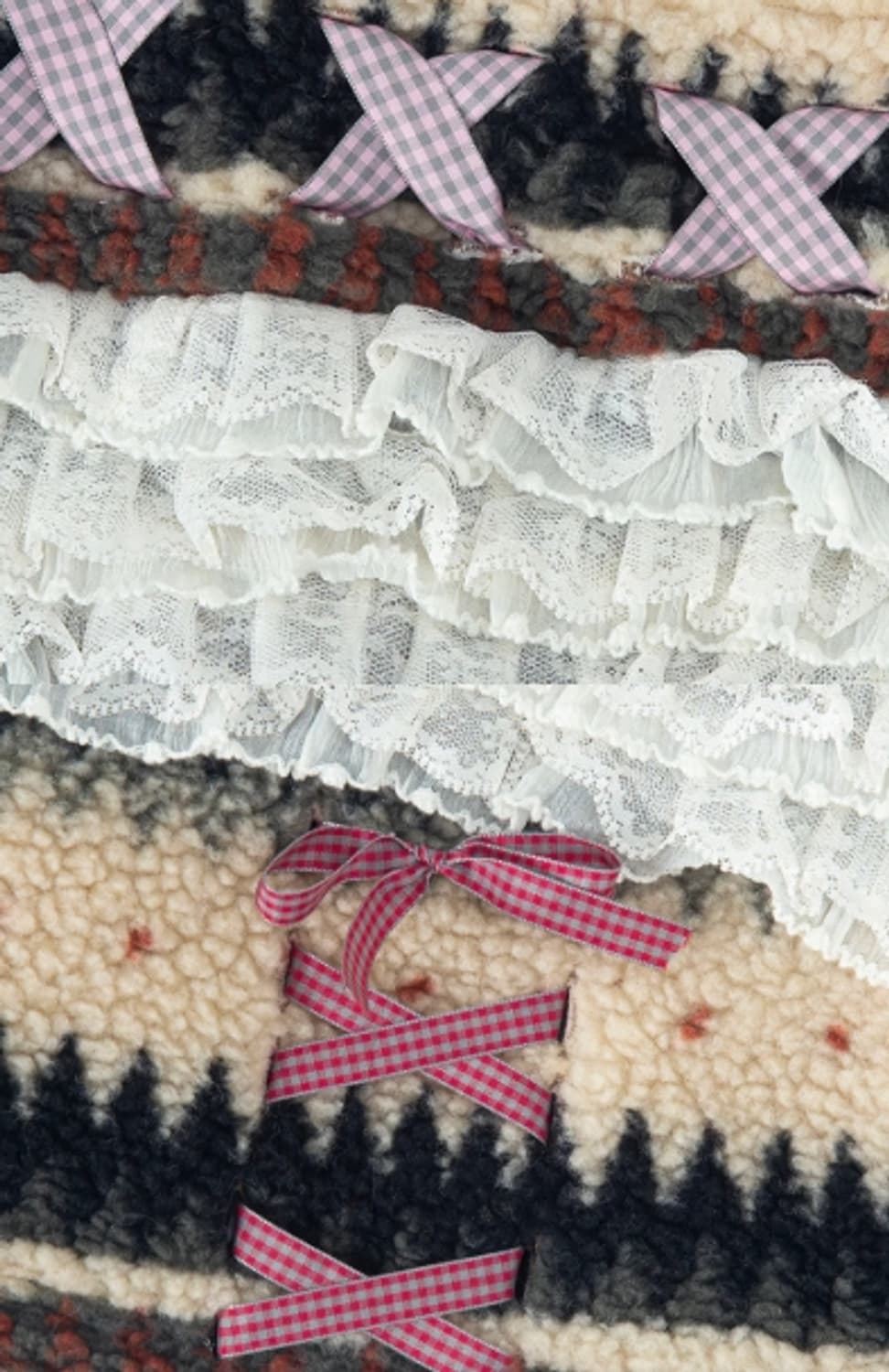 Ribbon & Lace Teddy Skort (Beige) 상품이미지2