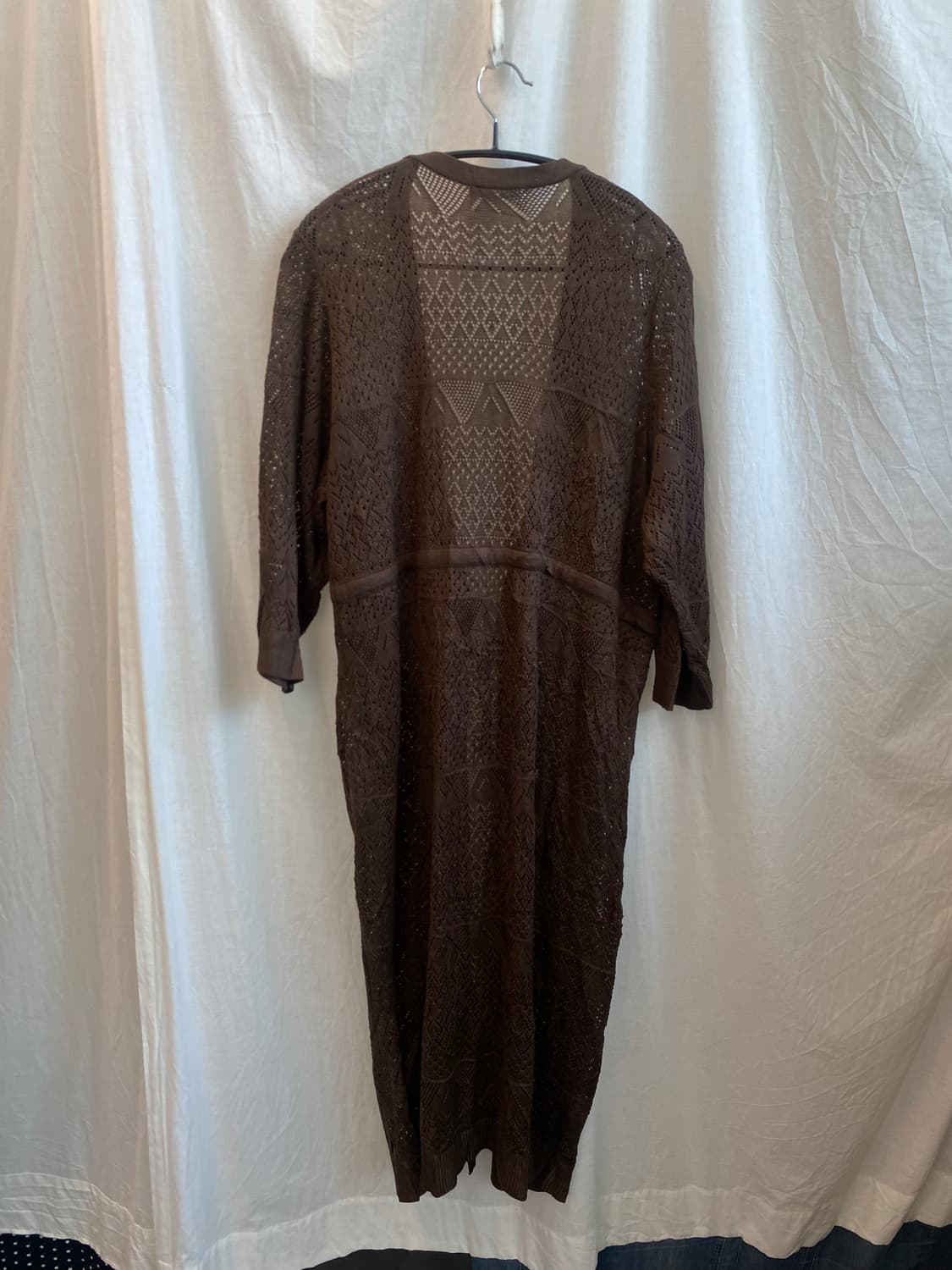 브라운 크로쉐 롱가디건(L-XL) 상품이미지8