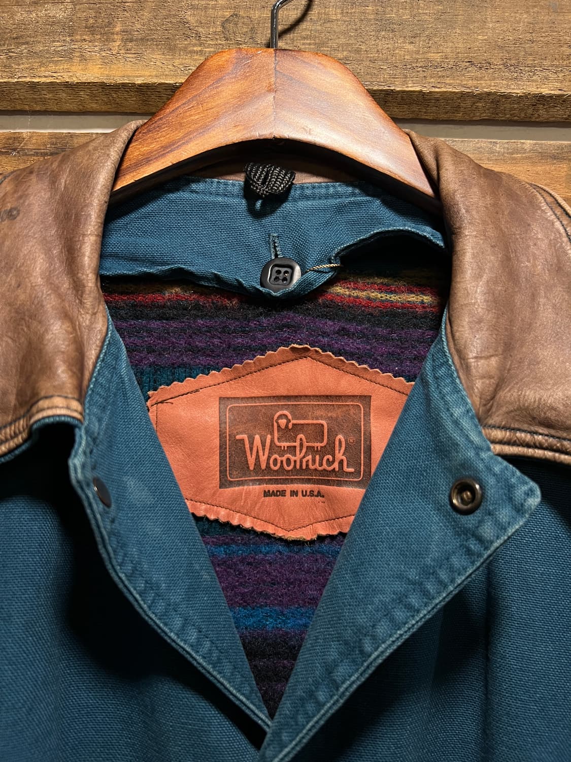 [XL]90's 울리치 USA Made 블랭킷 라이닝 그린 헌팅 자켓 상품이미지2