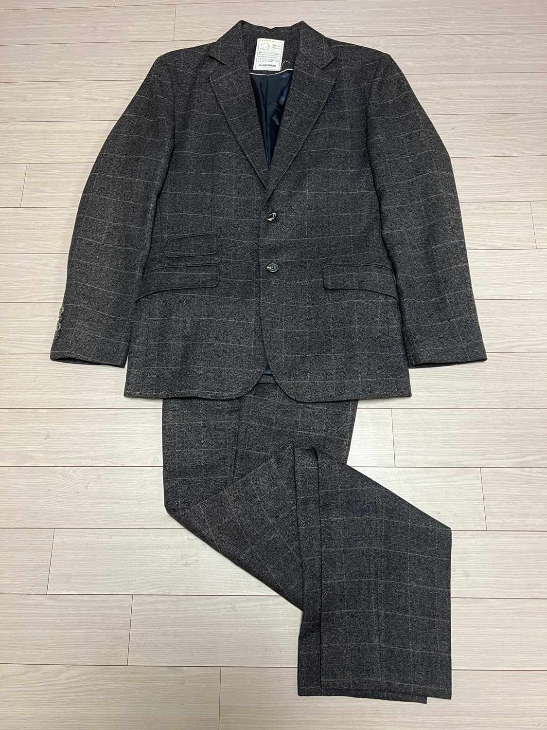 울 헤비원단 체크 셋업 수트 (자켓+팬츠) / 48 상품이미지1