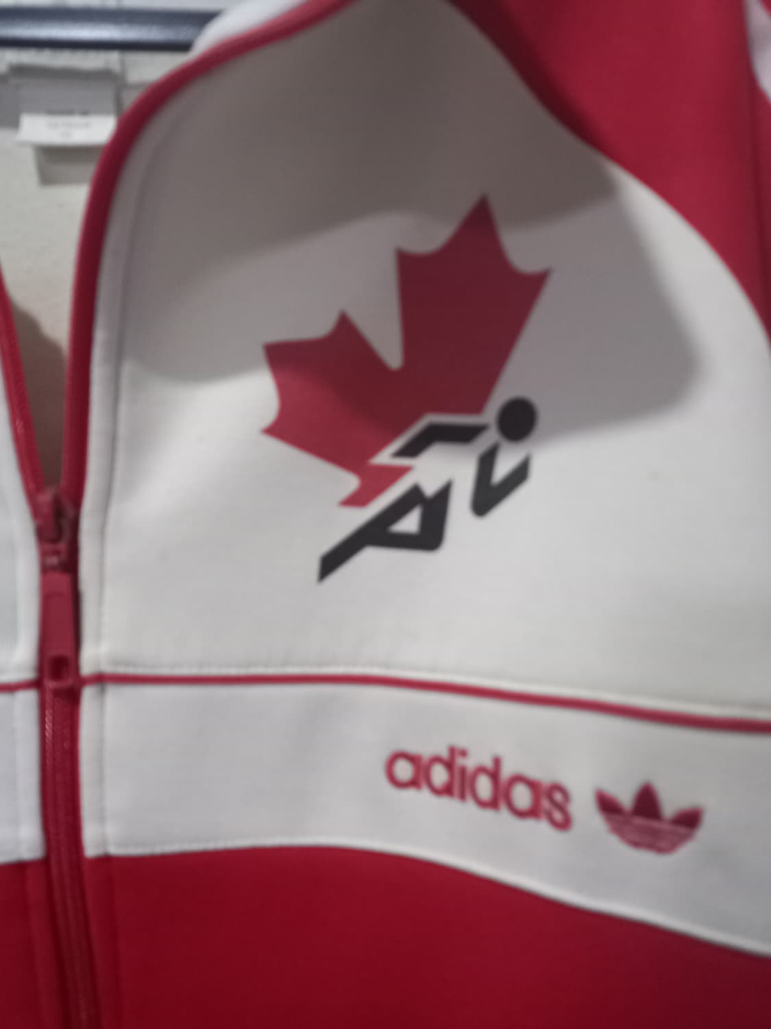 아디다스 캐나다 빨흰 트랙탑 저지 져지집업 105/XL 상품이미지4