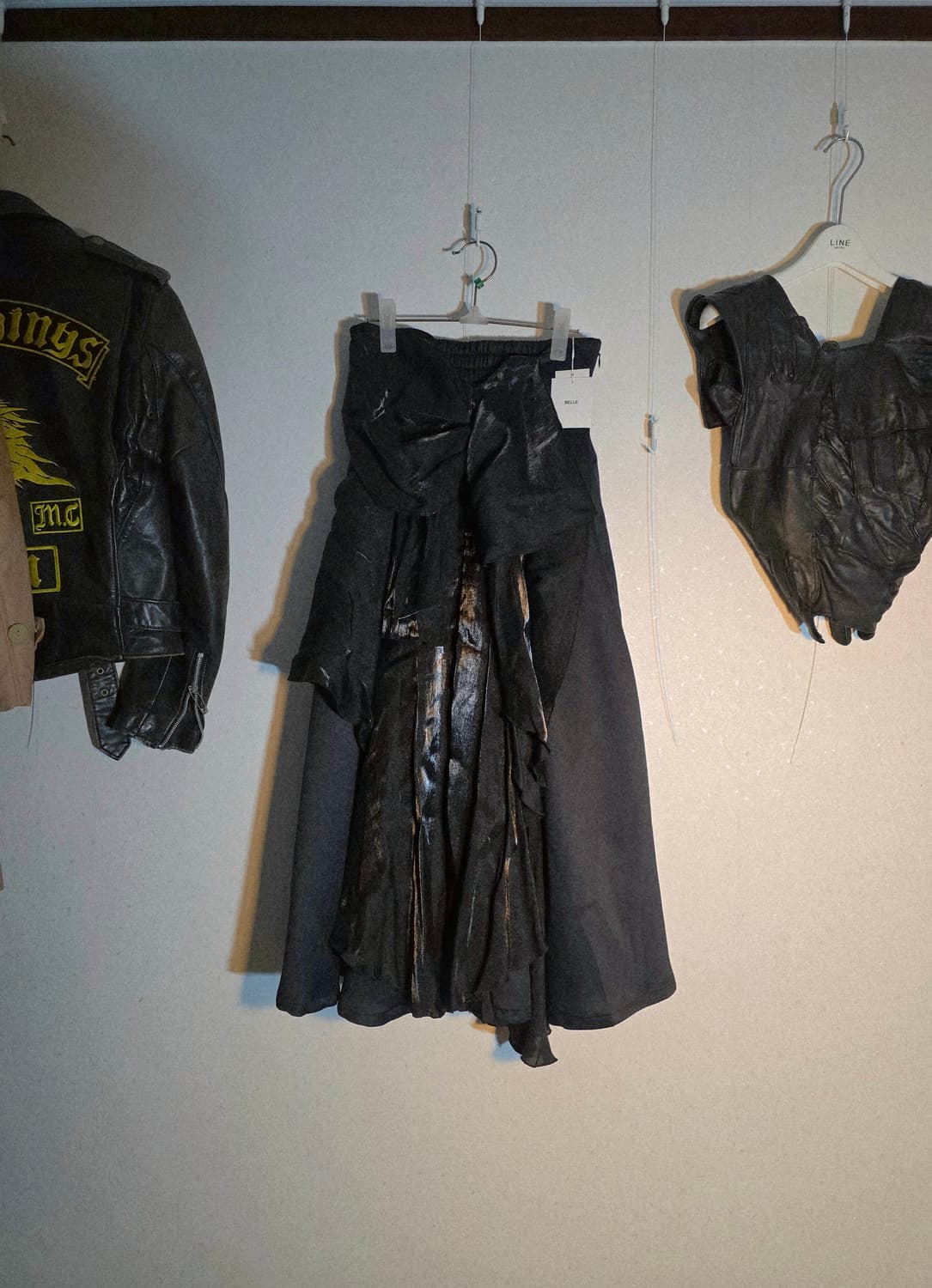 Belle black draping skirt 상품이미지1