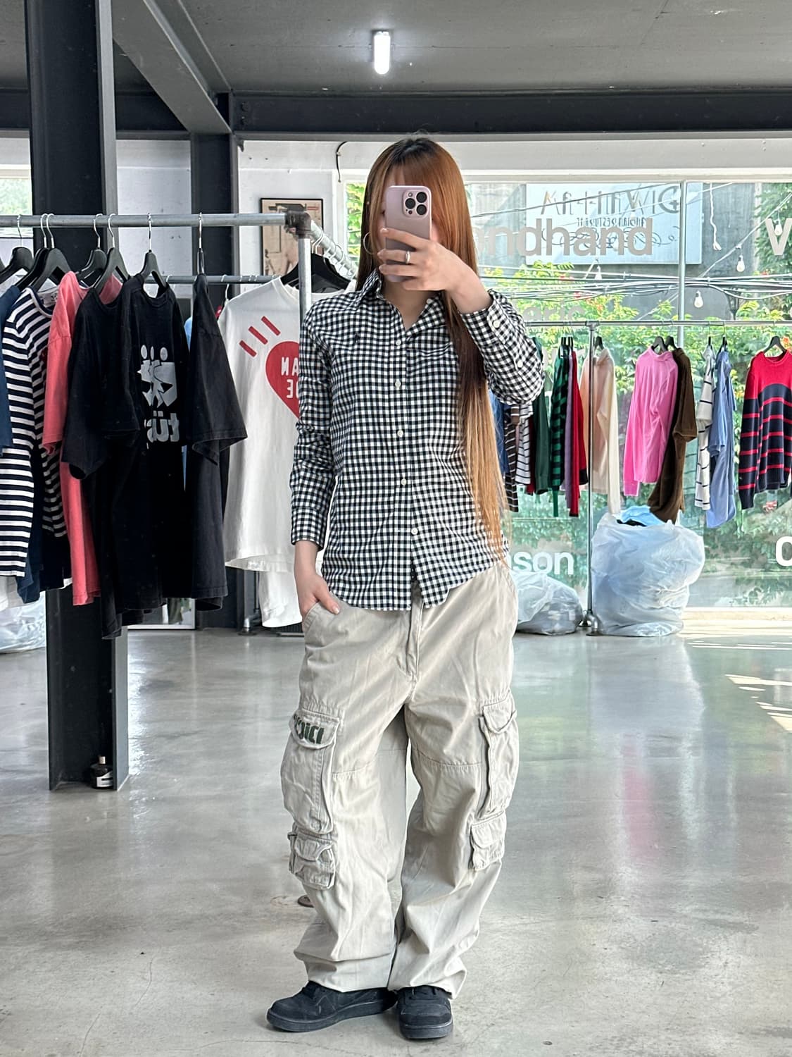 폴로랄프로렌 블랙포니 슬림핏 체크긴팔셔츠 상품이미지3