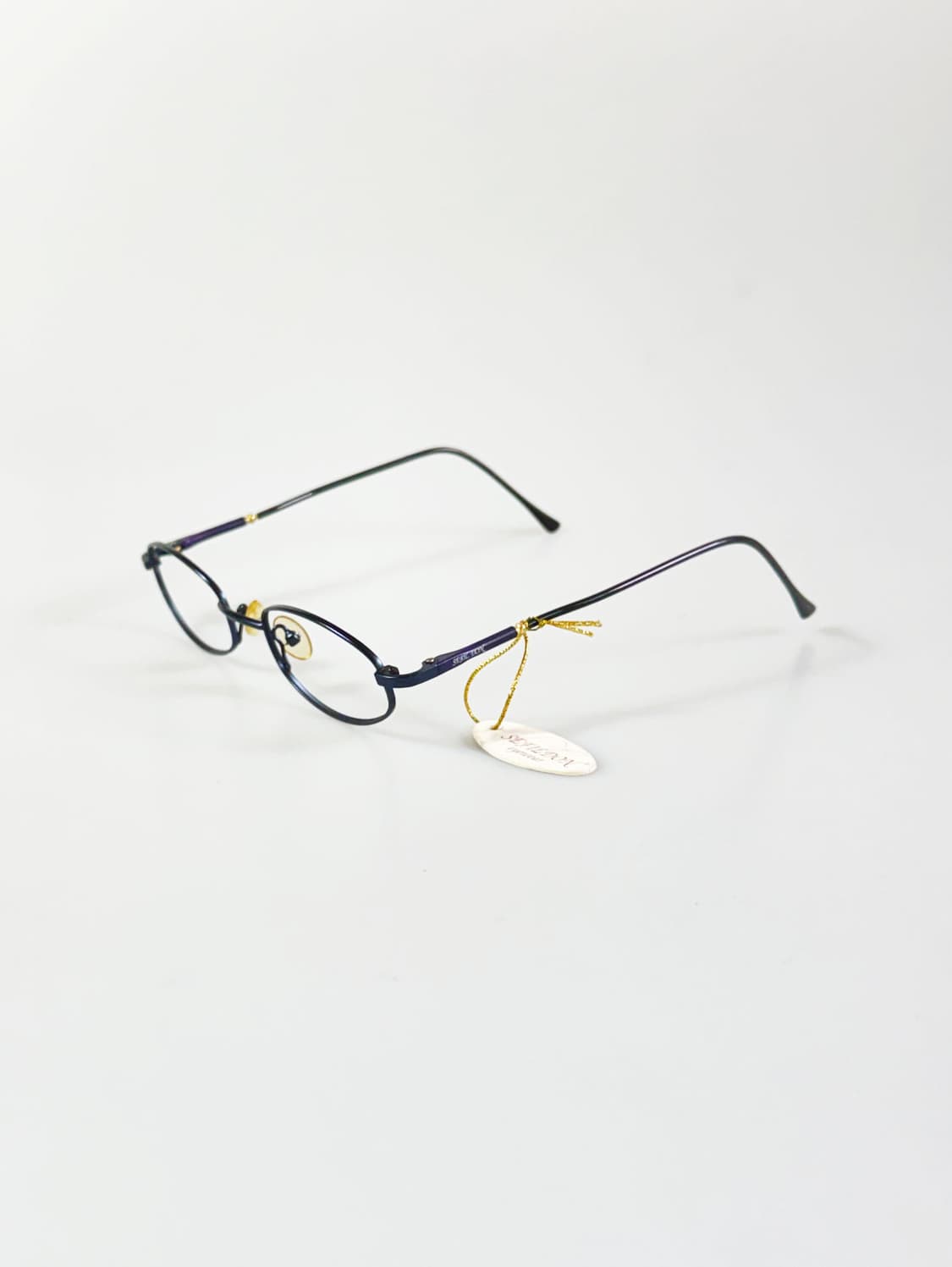 SEFILDON 네이비 슬림 오벌 메탈 스퀘어 빈티지 안경 상품이미지3