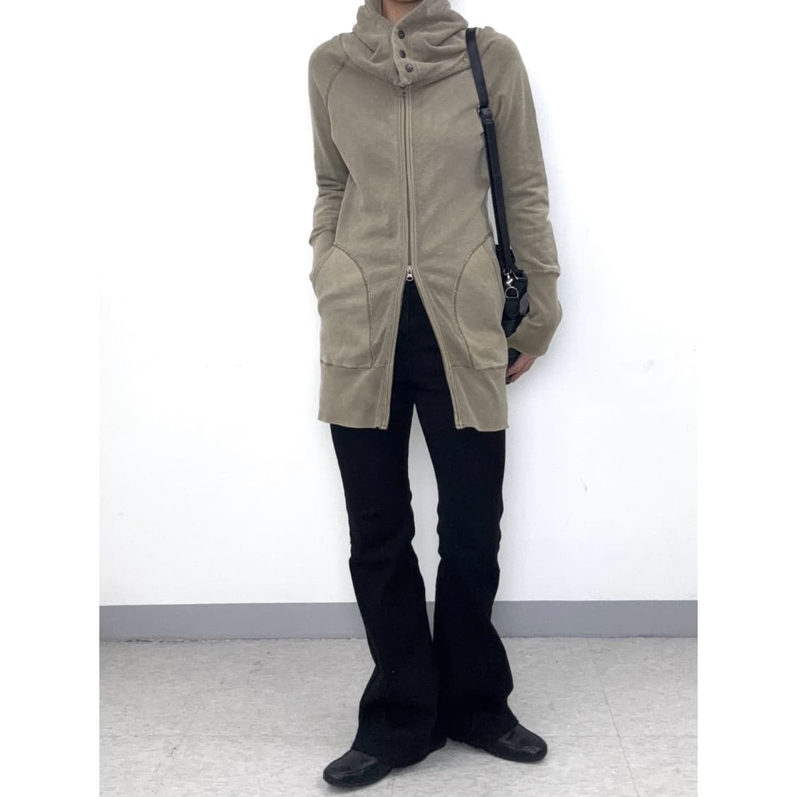 빈티지 투웨이 하이넥 후드집업 원피스 y2k 상품이미지2