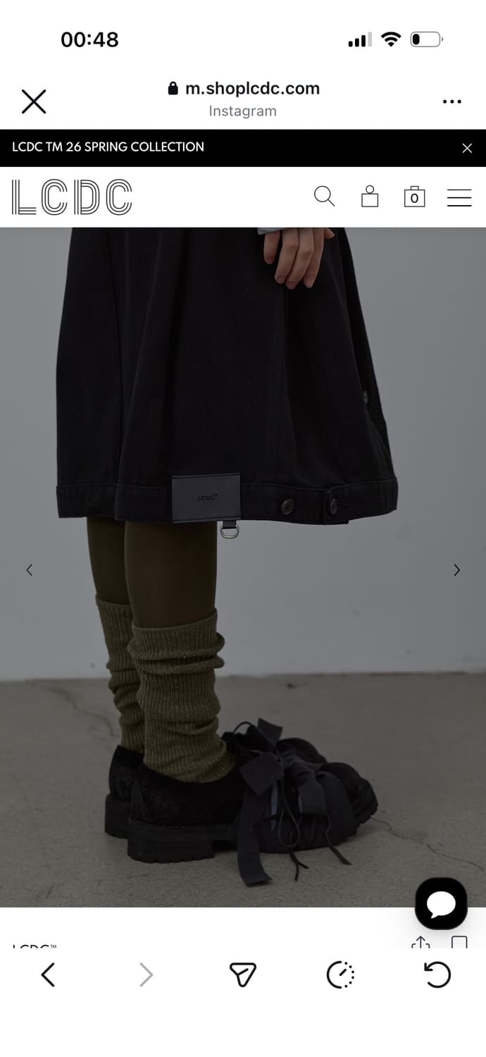 LCDC COTTON TAILORED MIDI SKIRT (BLACK)S 상품이미지3