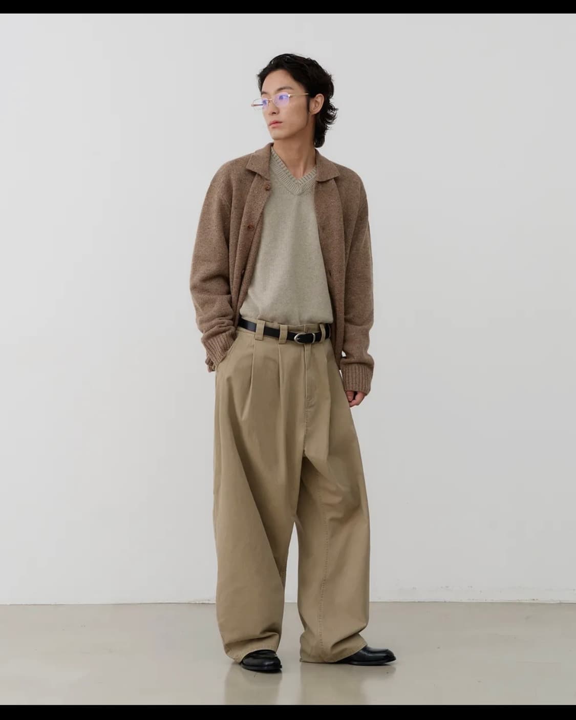 노운 wide tapered chino pants (beige) 상품이미지2
