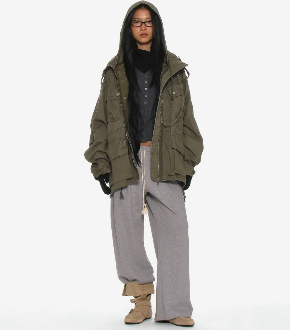 파르티멘토 우먼 FIELD JACKET_카키그린 새제품 상품이미지3