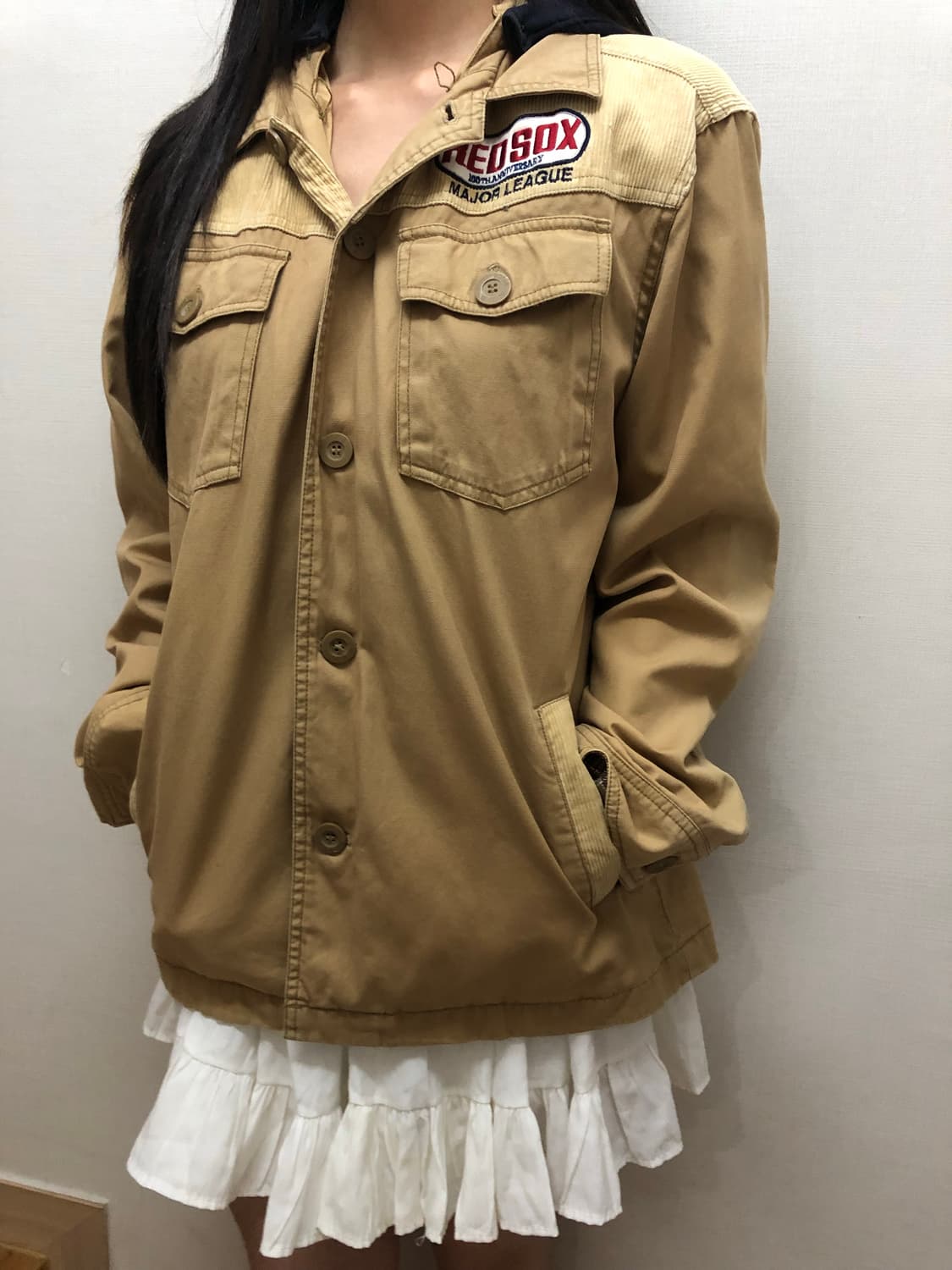 빈티지 mlb 베이지 후드 자켓 상품이미지3