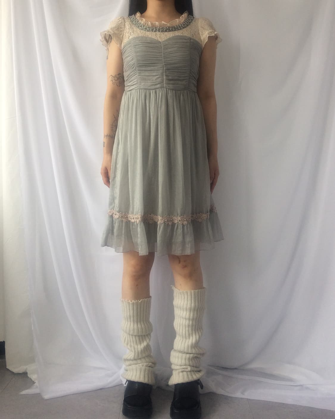 Flower point sleeveless onepiece 상품이미지1