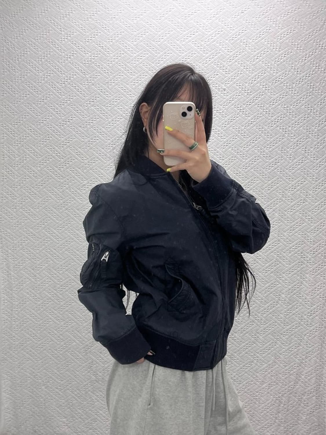 후아유 캐주얼 모던시크 바이커 항공점퍼 L C07422 상품이미지1