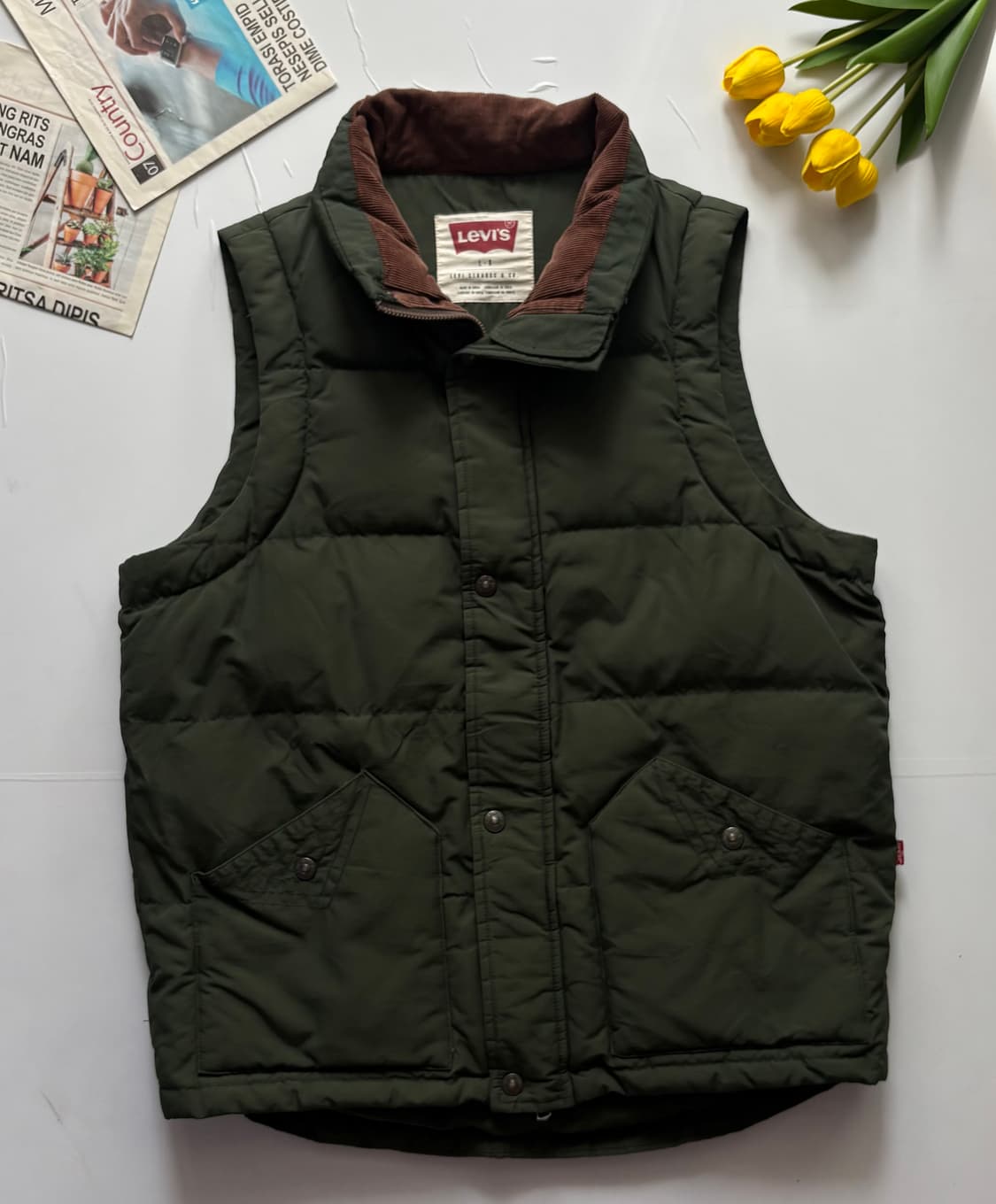 Levi's 리바이스 카키 패딩 조끼 상품이미지2