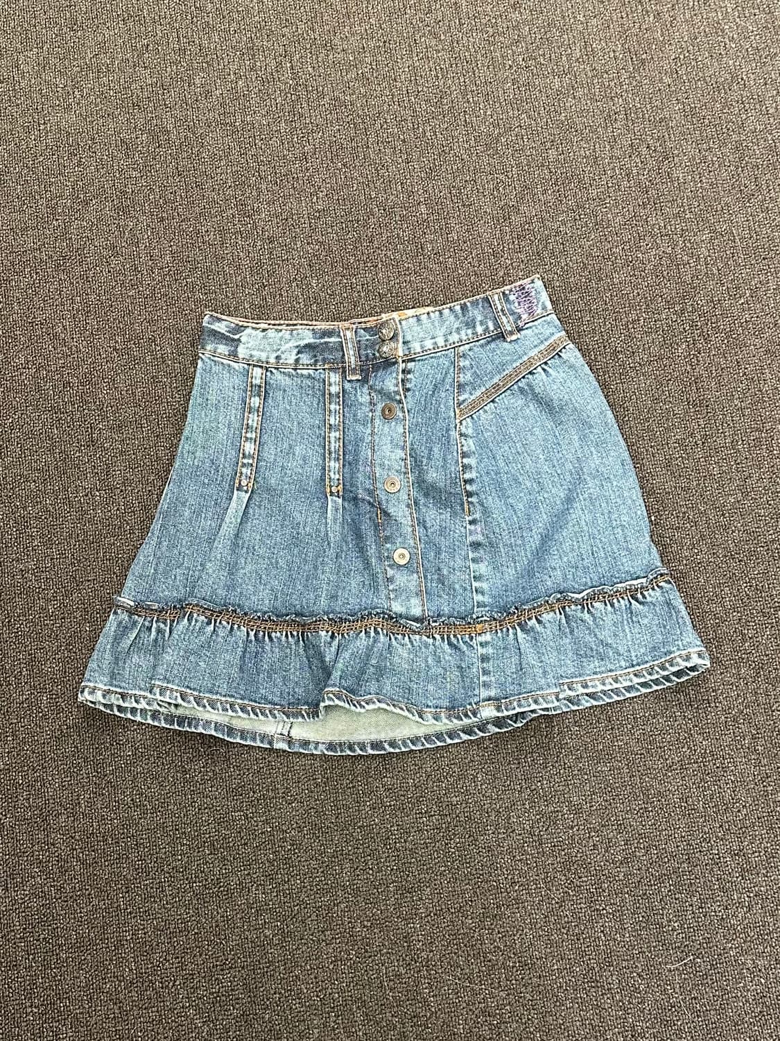 OS)Mexx vintage 러플 데님 미니 스커트 상품이미지1