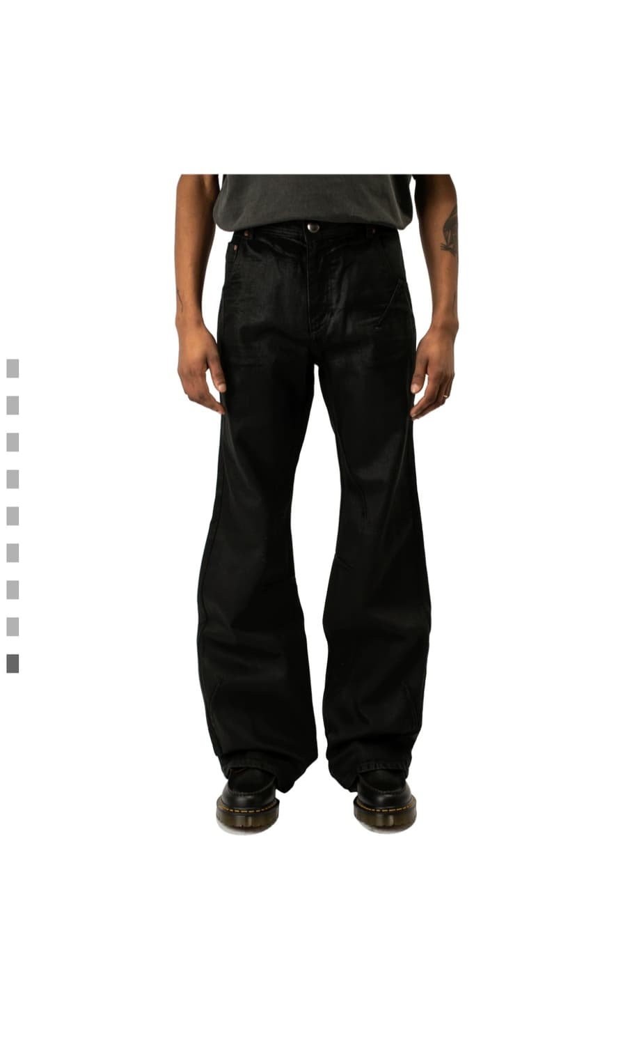 앤더슨벨 플레어 왁스 코티드 트리콧 데님 팬츠 상품이미지2