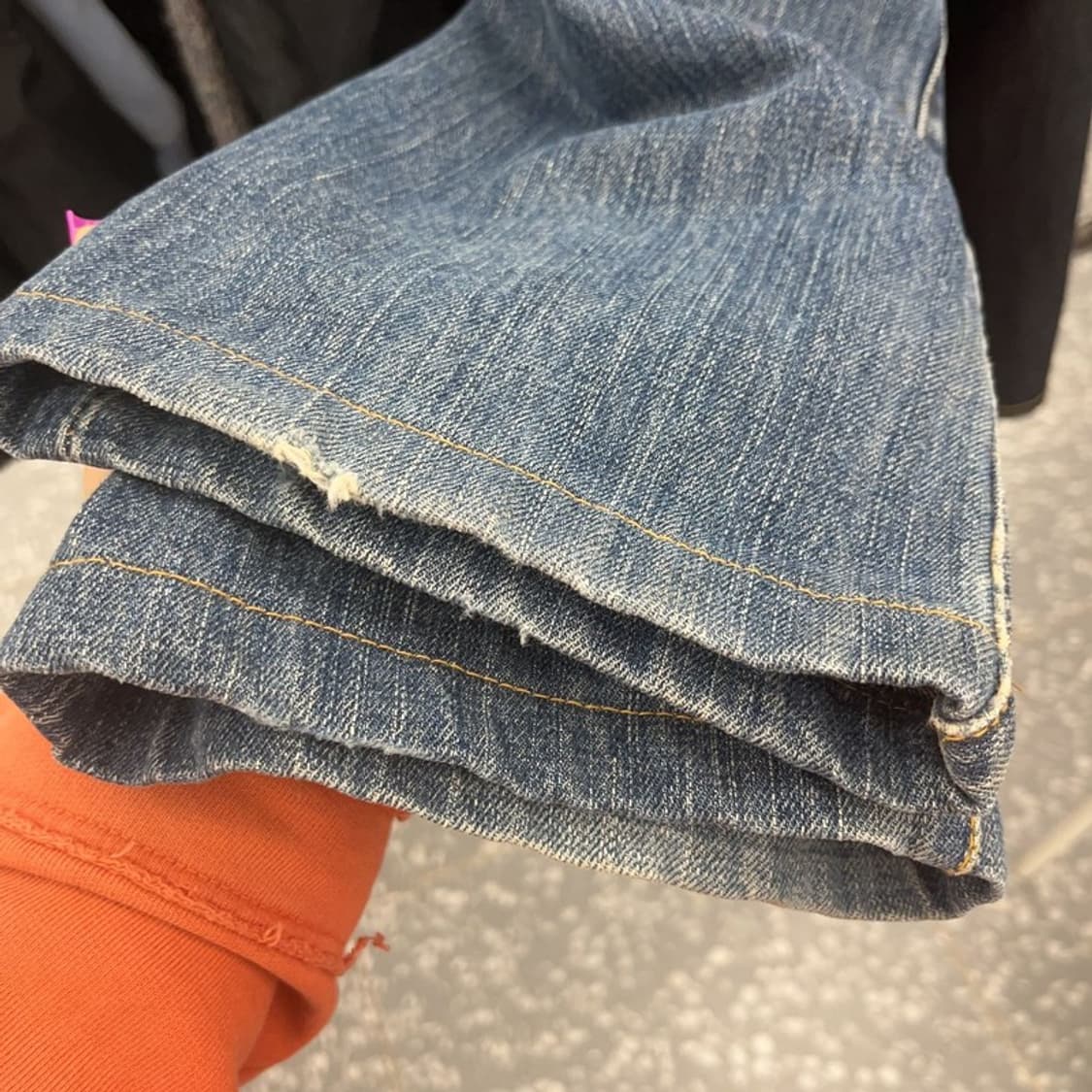 에비수 빈티지 레트로 포켓프린팅 데님팬츠 32인치C06869 상품이미지7