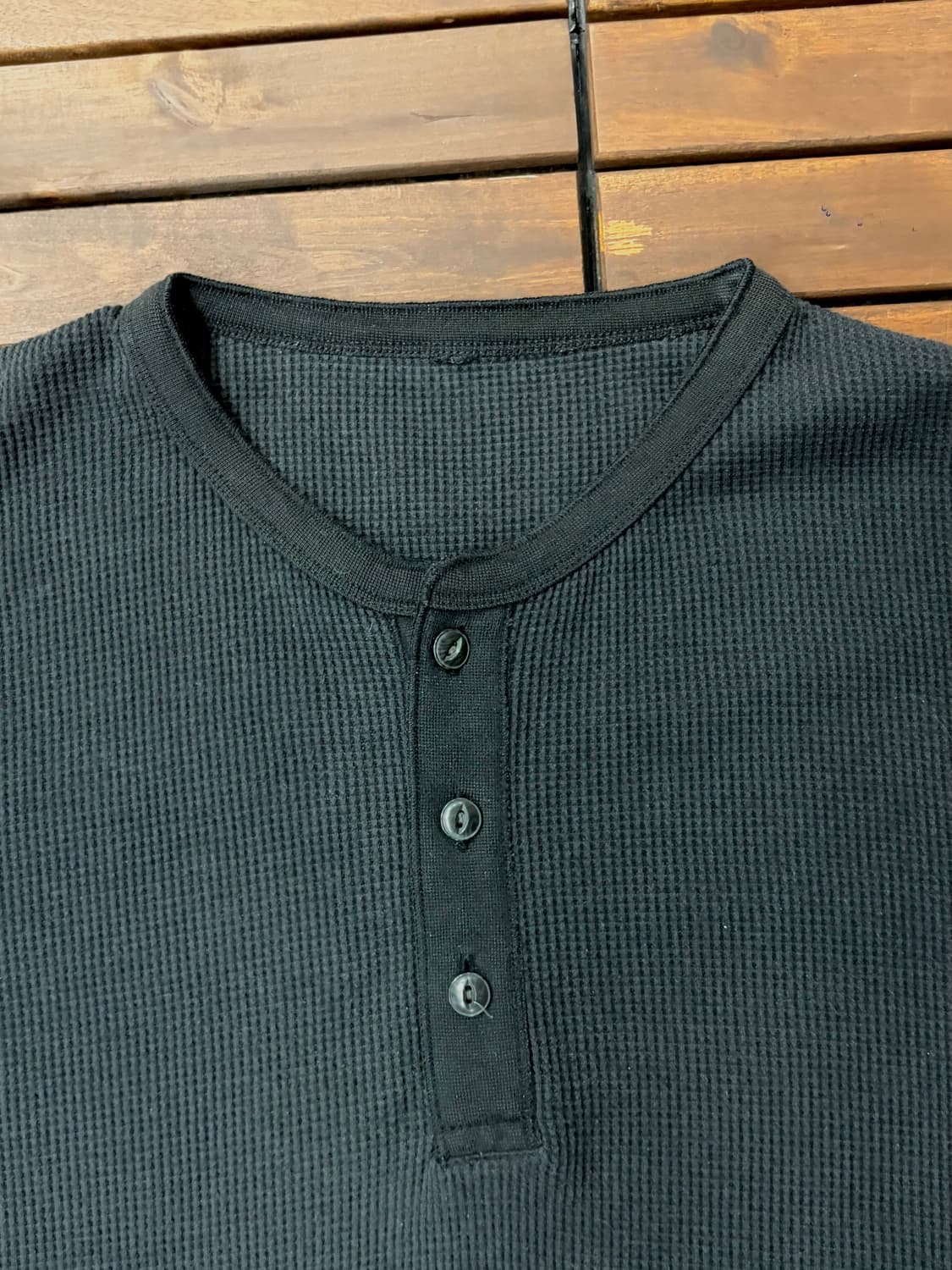 빈티지 와플 헨리넥 롱슬리브 티셔츠 (L) 상품이미지2