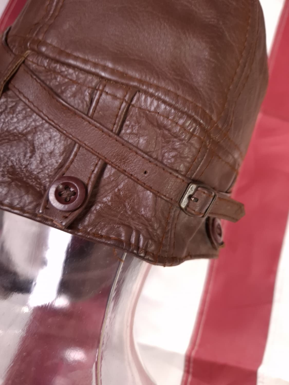 새제품급 밀텍사 WW1 복각 리얼레더 에어로스쿼드론 플라잉 헬멧 상품이미지7