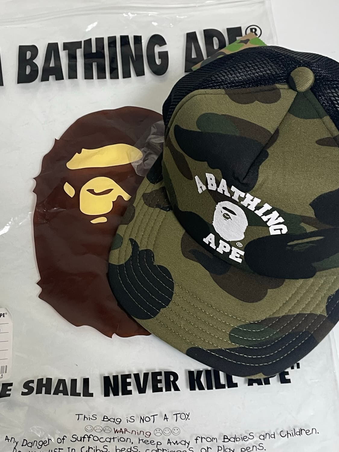 베이프 시그니처 카모 패턴 매쉬 캡 상품이미지4