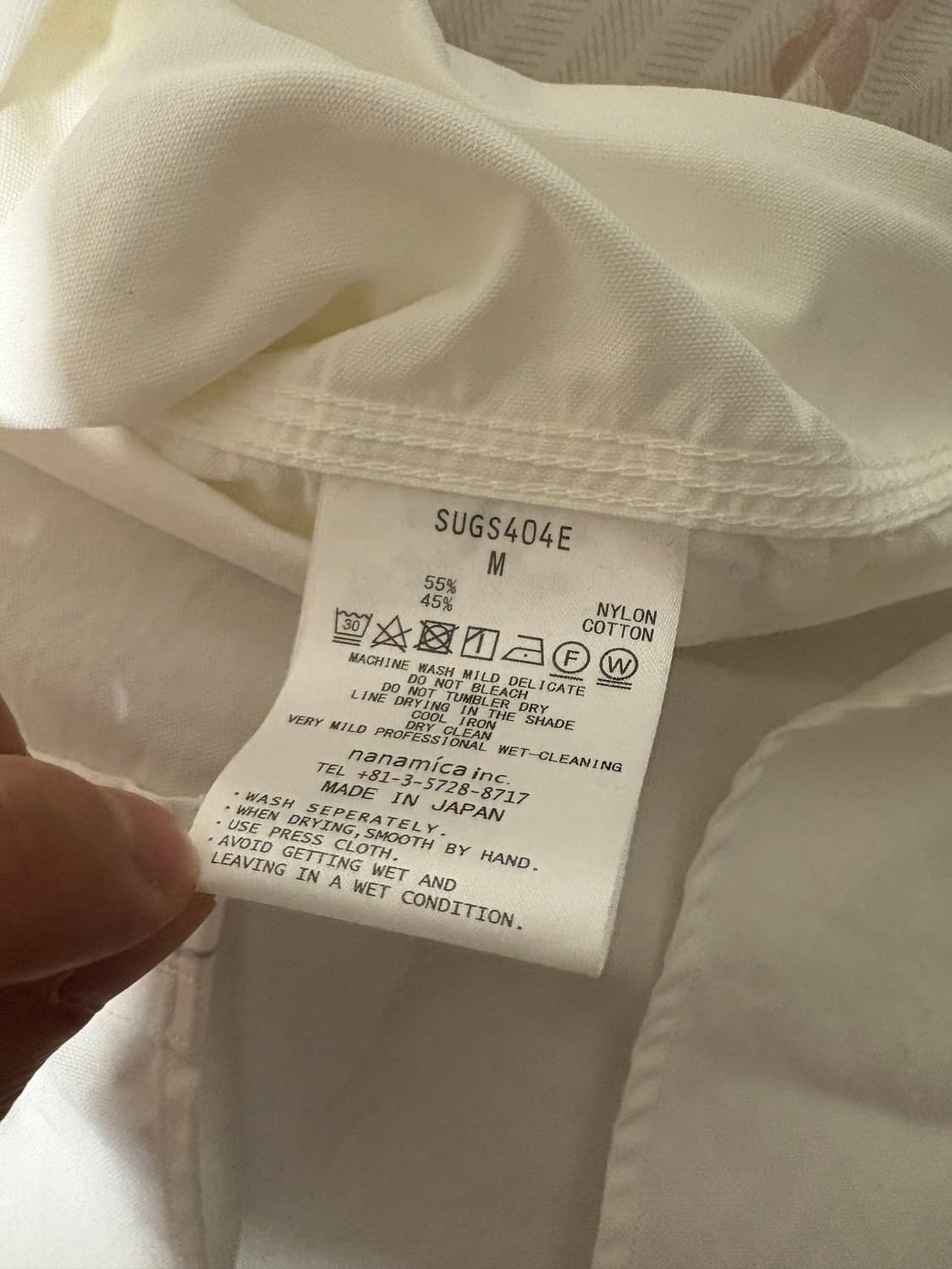나나미카 버튼 다운 윈드 반팔 셔츠 화이트 M사이즈 상품이미지5