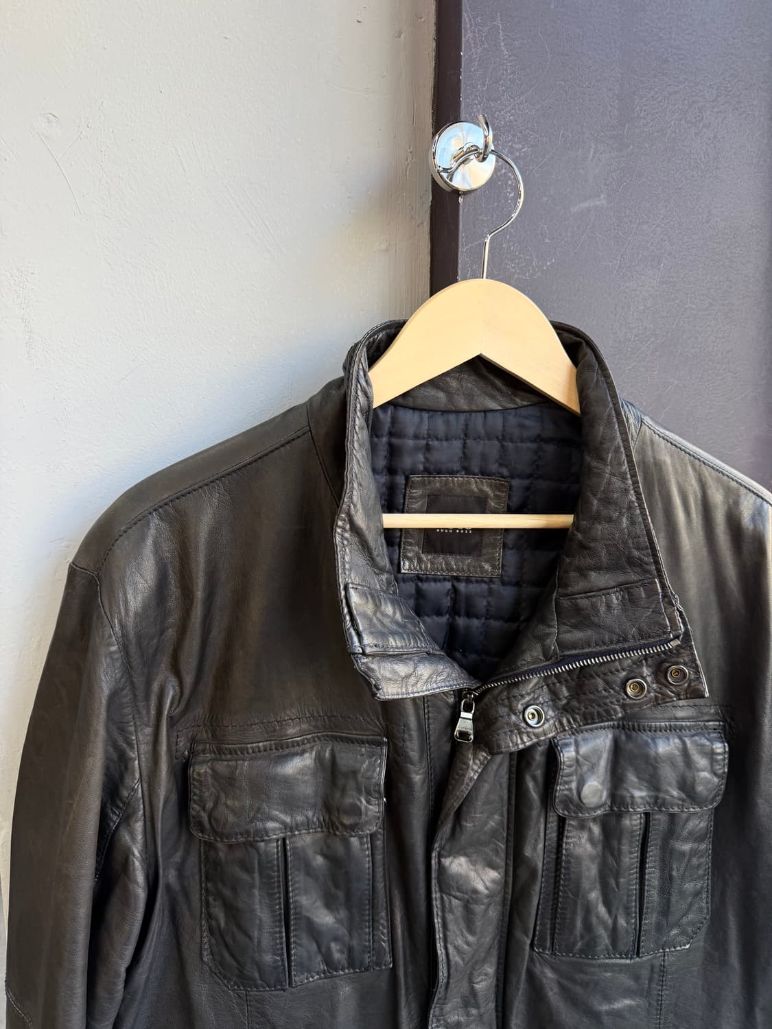 52/ 휴고보스 신형 블랙라벨 양가죽 패디드 자켓 상품이미지5