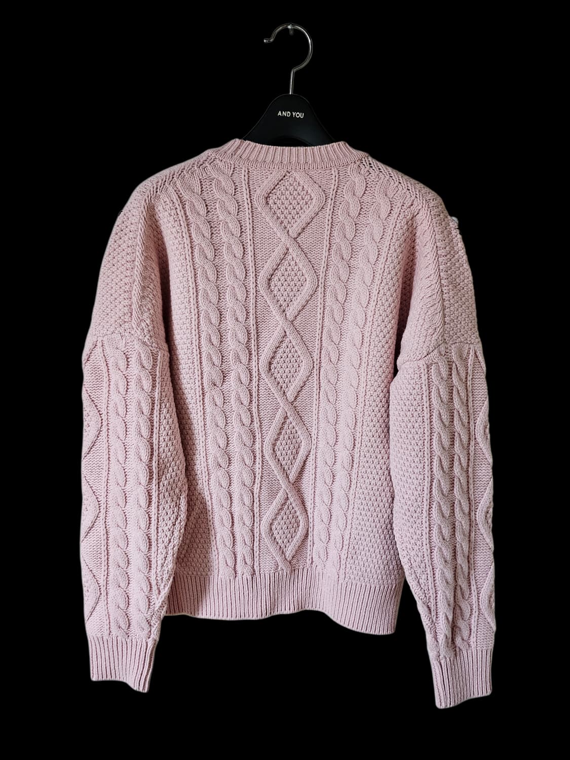 앤유 AND YOU 카멜리아 케이블 플라워 스웨터 베이비 핑크 F/상태좋 상품이미지10