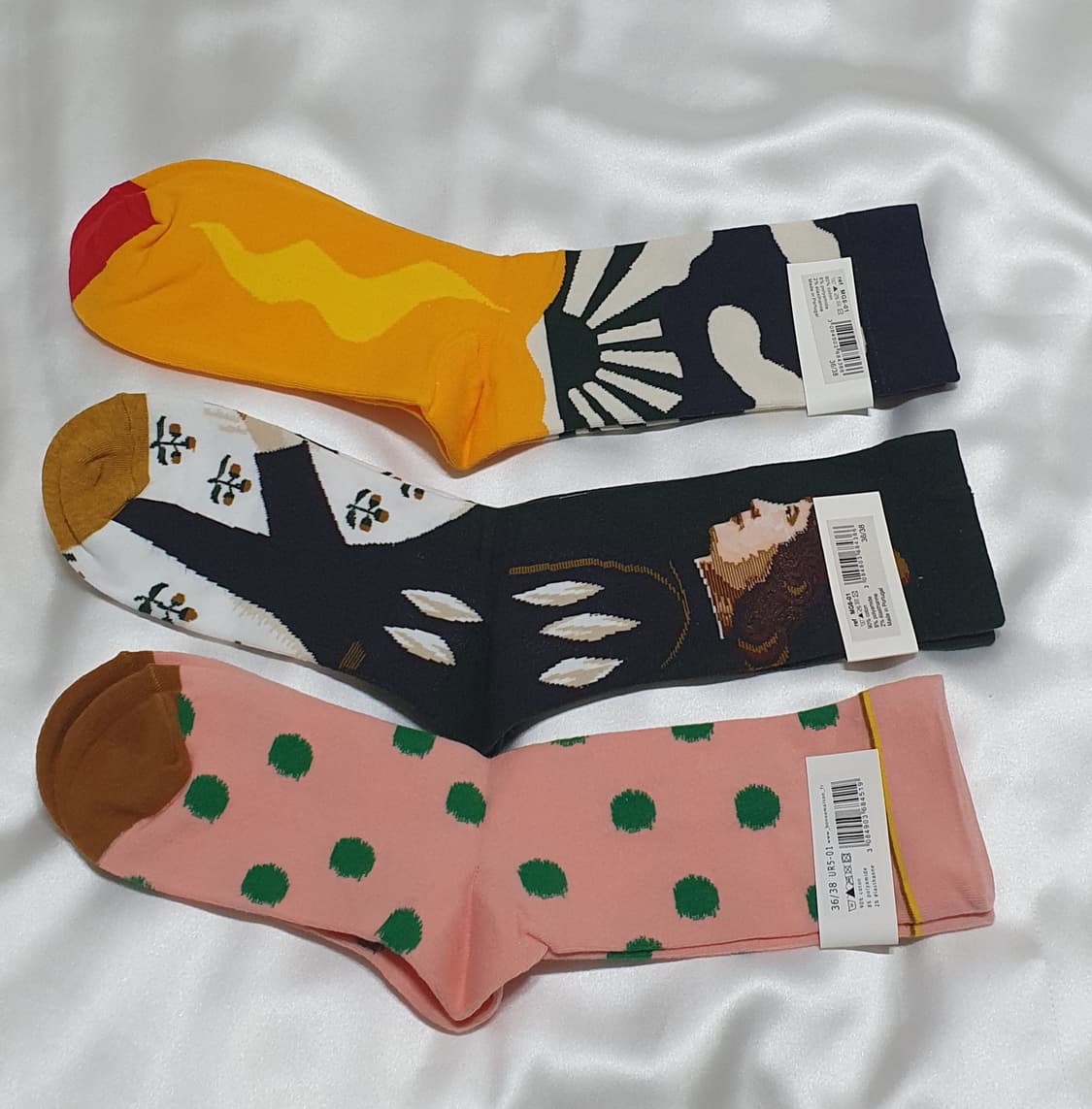 오렌지 그린 크림베이지 도트 Bonne Maison 본메종 양말  상품이미지5