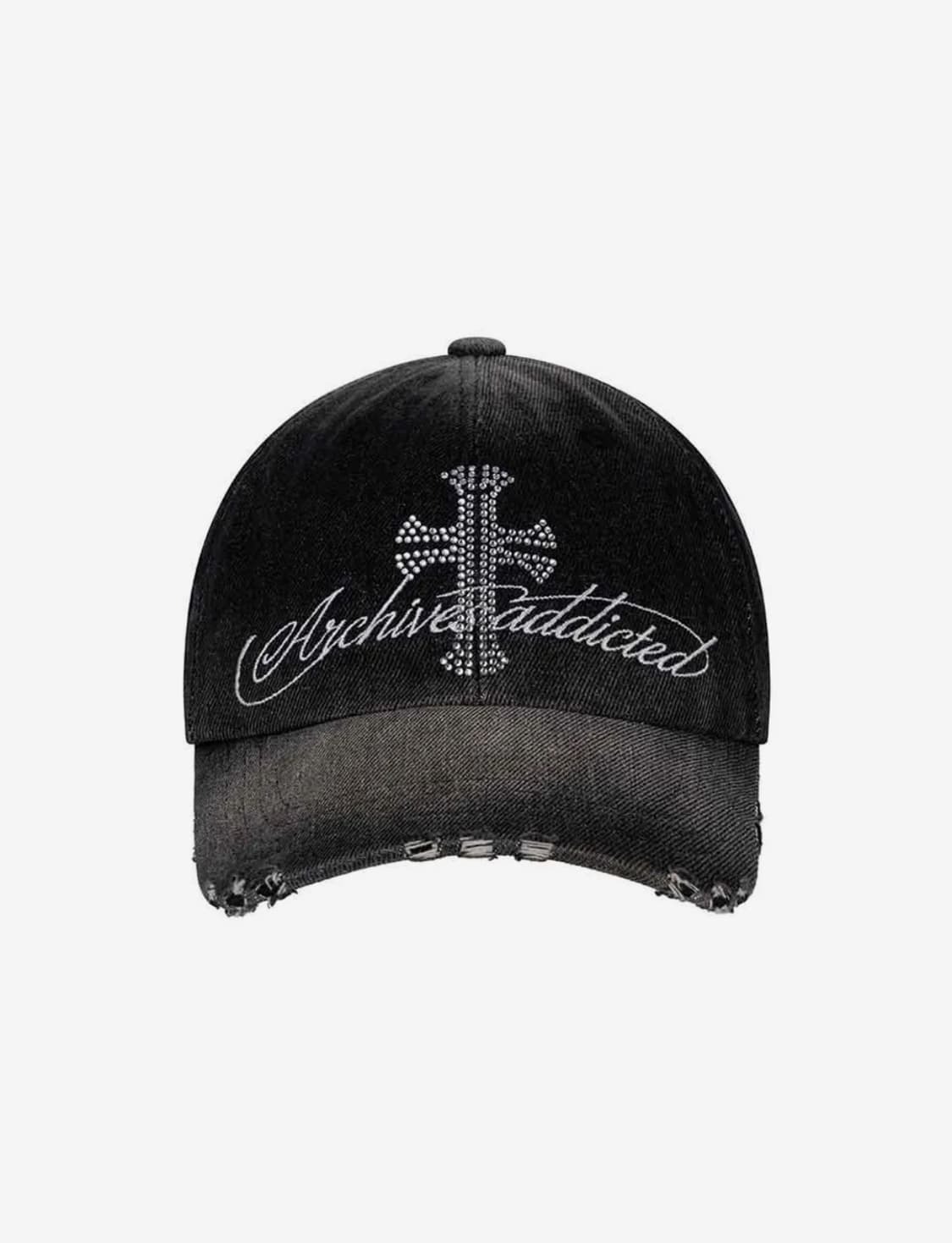 2000아카이브스 CRUCIA CAP (BLACK DENIM) 카즈하 상품이미지1