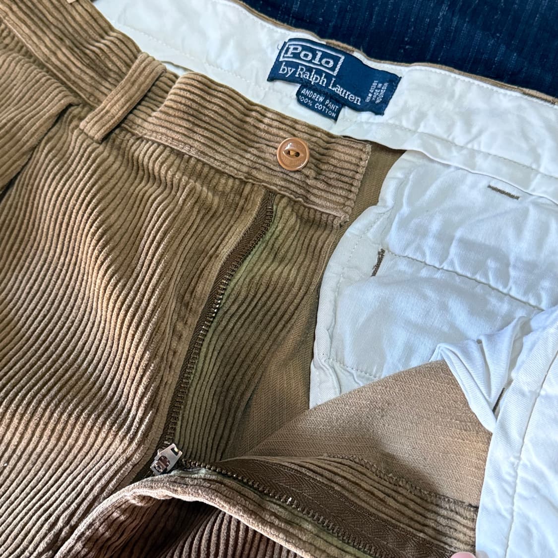 90‘s 폴로 랄프로렌 투턱 코듀로이 앤드류 팬츠 34 상품이미지2