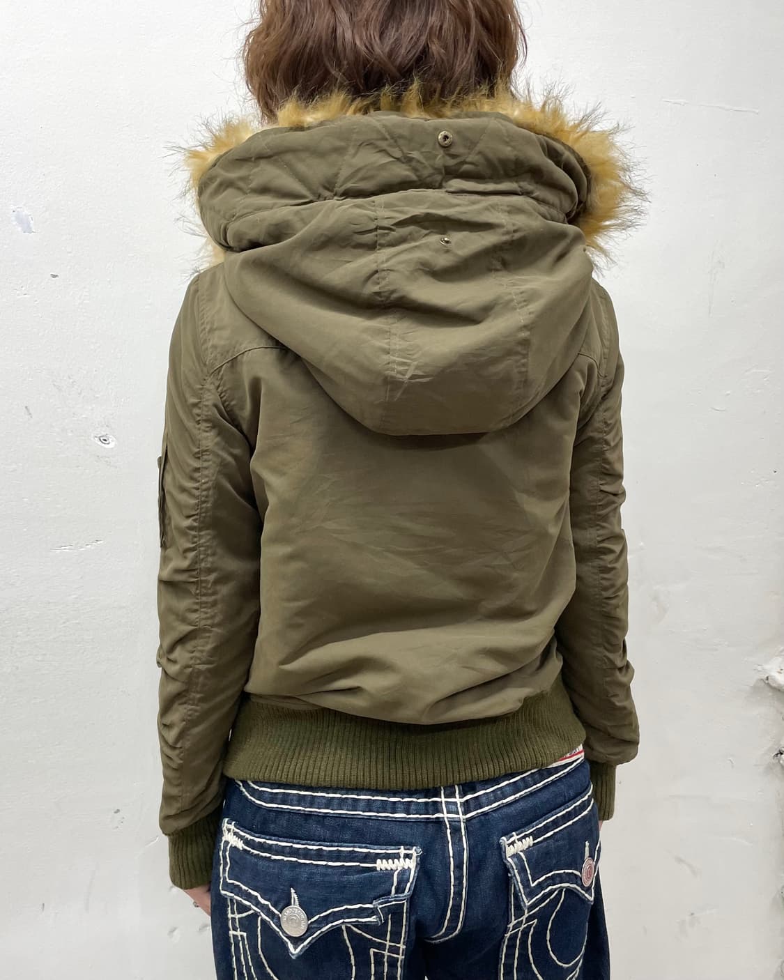 Shirring Khaki Cropped Padded Jacket  상품이미지5