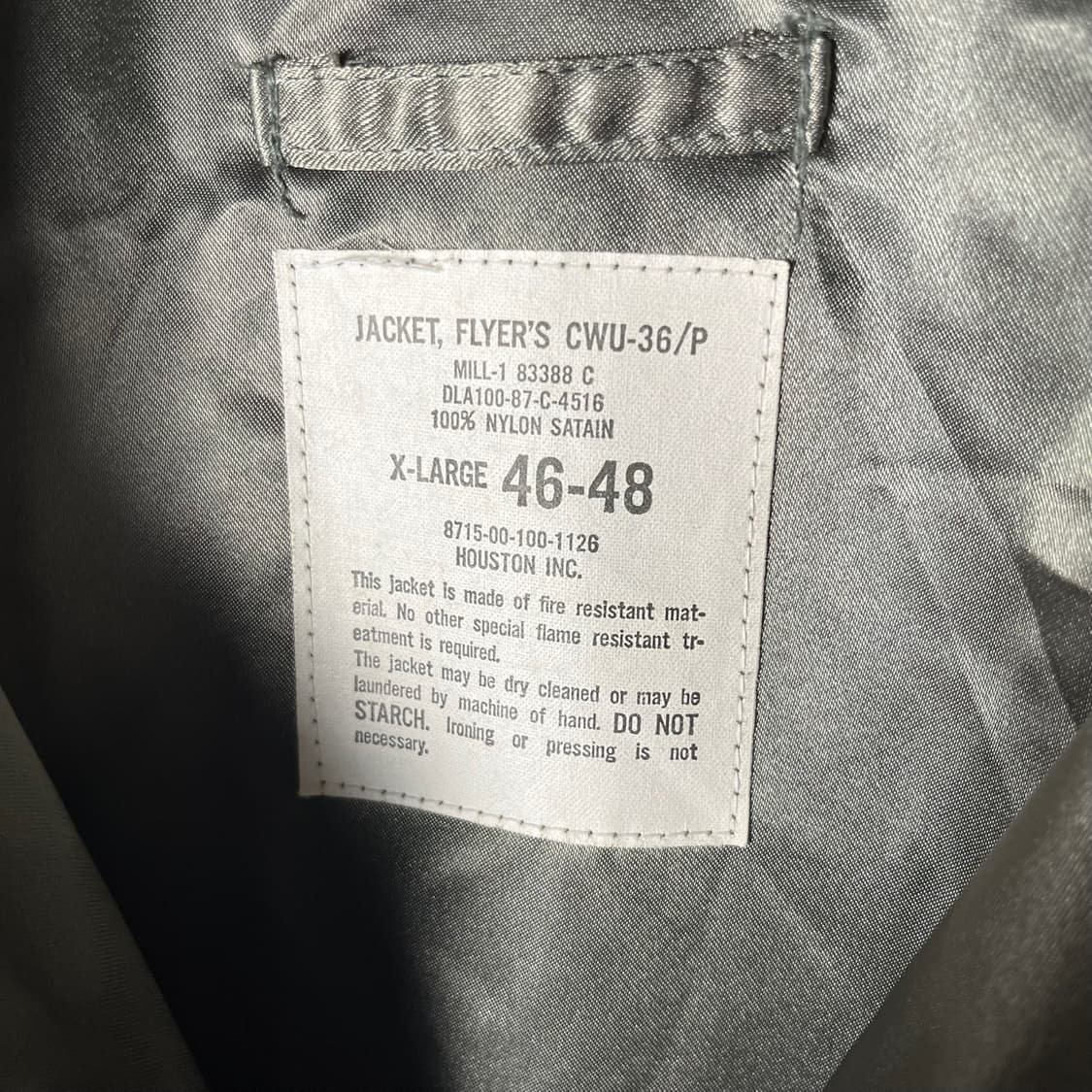 [Houston] 휴스턴 재팬 CWU-36/P 플라이트 자켓 상품이미지5