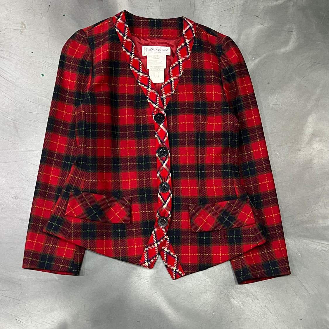  입생로랑 체크 트위드 자켓 y14960  상품이미지1