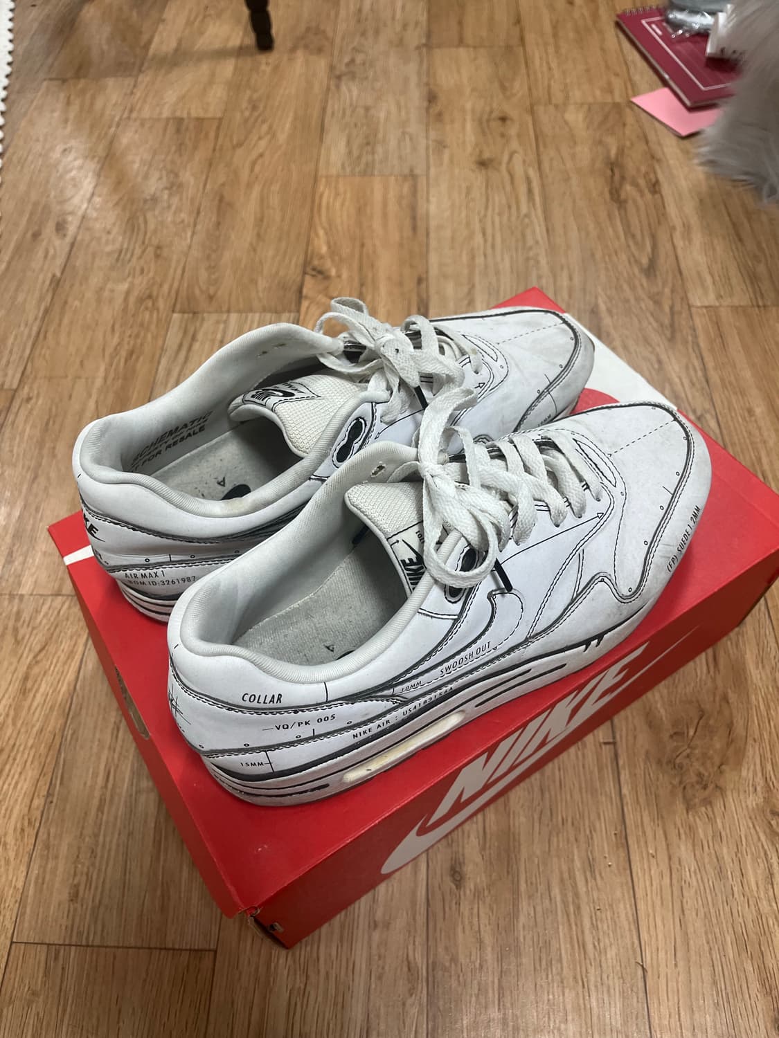 Nike Air Max 1 Tinker Sketch White 중고 상품이미지3