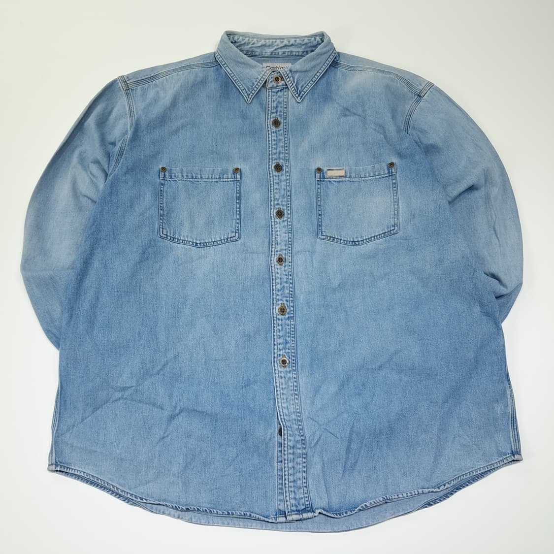 CL233 XL 칼하트 00s 스톤워시 연청 데님셔츠 남방 상품이미지1