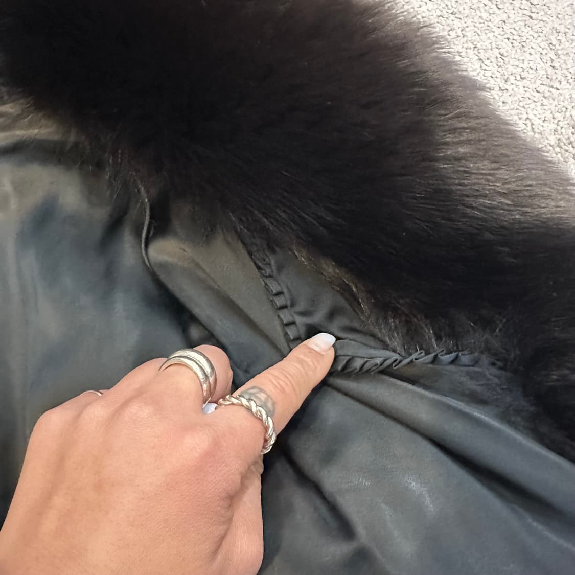 빈티지 블랙 크롭 사가폭스 퍼자켓M 상품이미지5