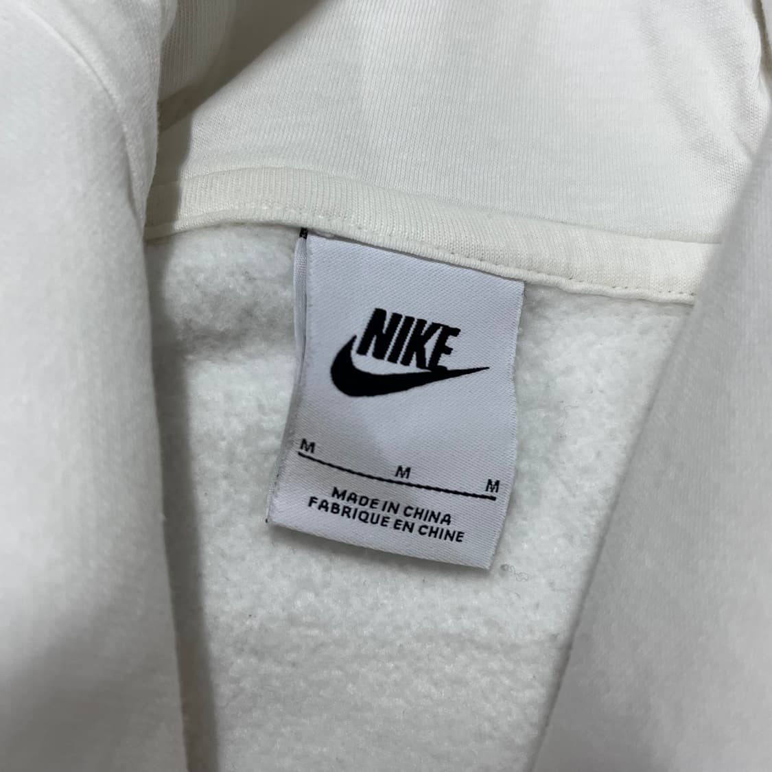 [정품] 나이키 아이보리 중앙스우시 기모 후드티 [ M ] 상품이미지5