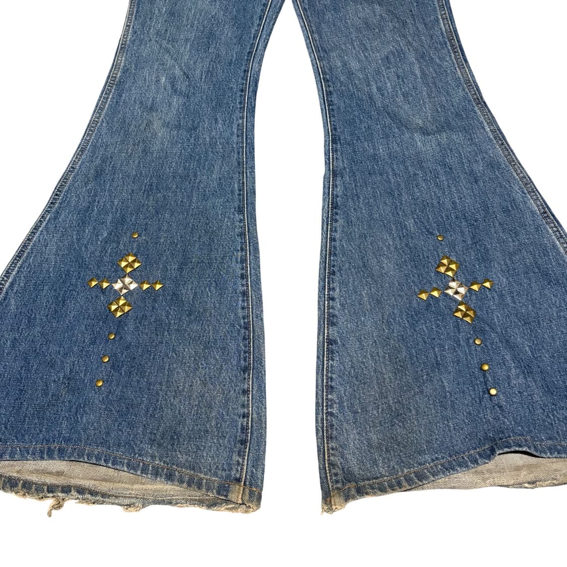 빅존 히피 스터드 커스텀 벨바텀 플레어 데님팬츠 32 부츠컷 상품이미지3