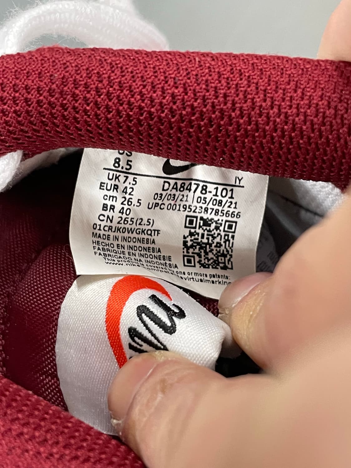 나이키 에어포스1 '07 화이트 팀 레드 265 상품이미지9