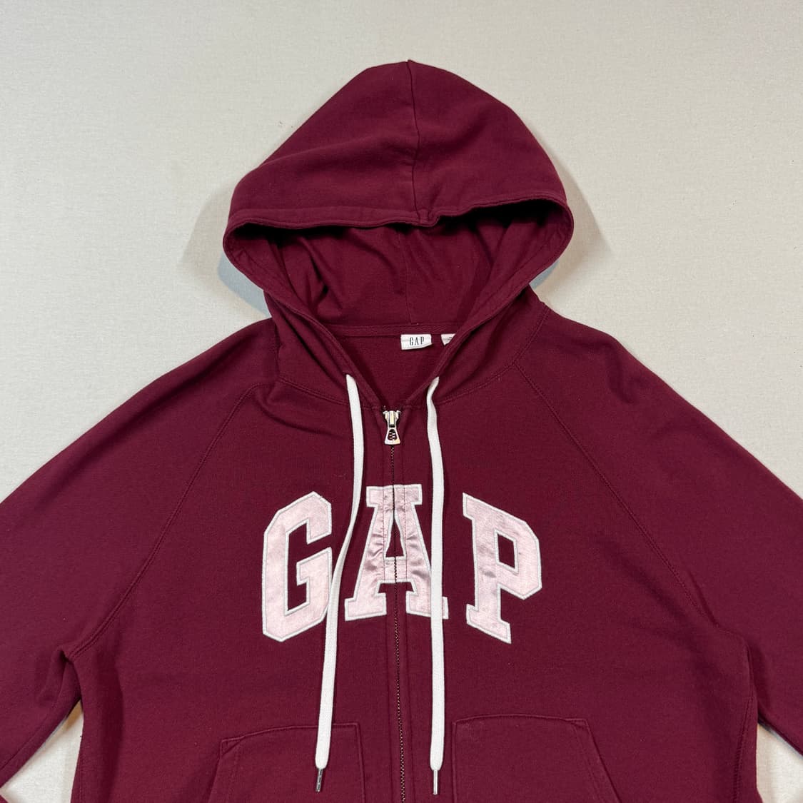 M) GAP 갭 후드집업 버건디/핑크 상품이미지3