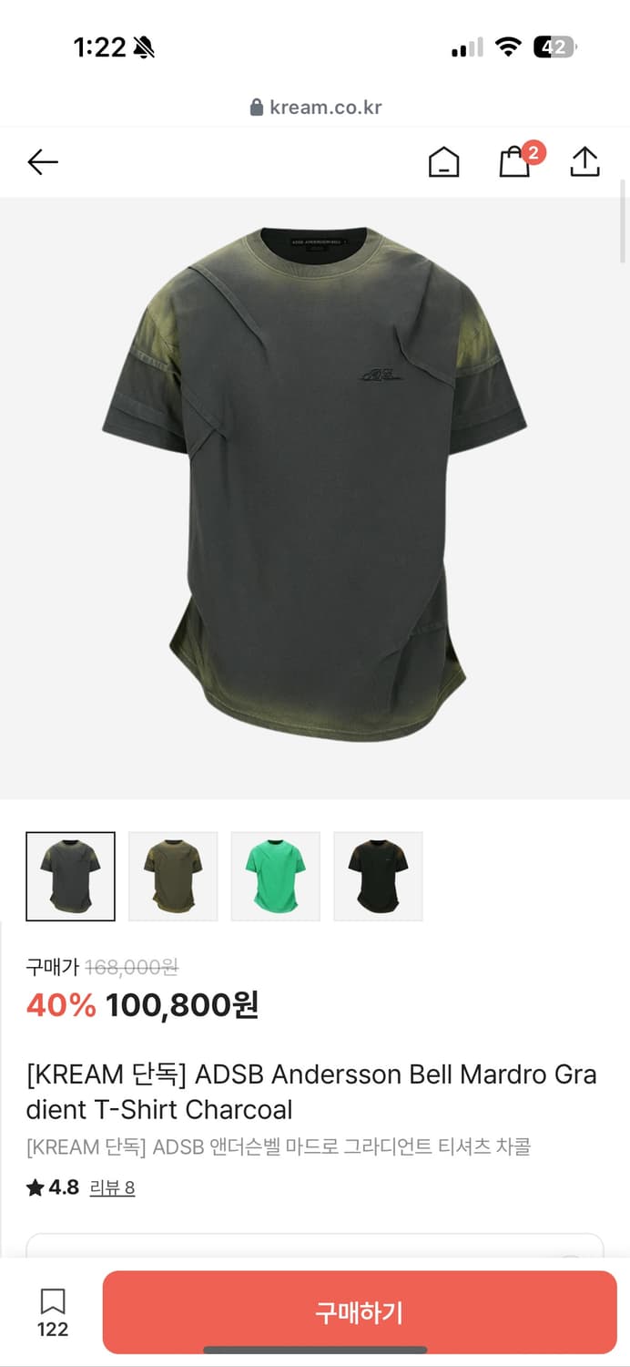 ADSB Mardro Gradient T-Shirt Charcoal 상품이미지7