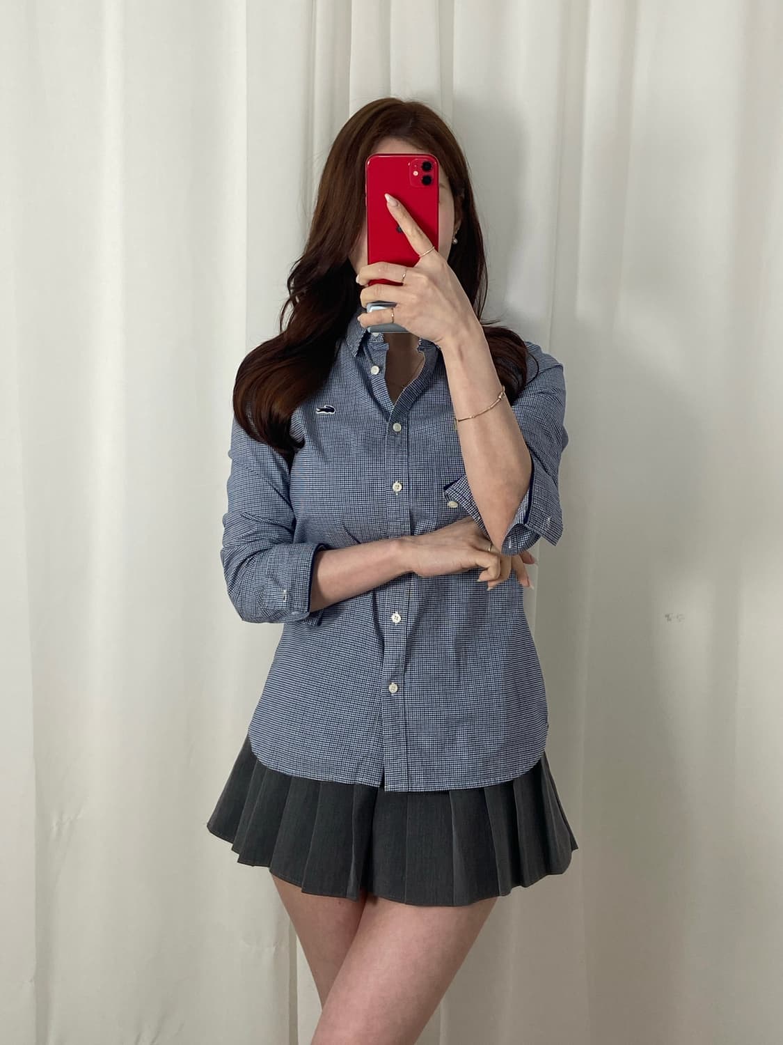 라코스테 체크패턴 블랙와펜 셔츠 상품이미지1
