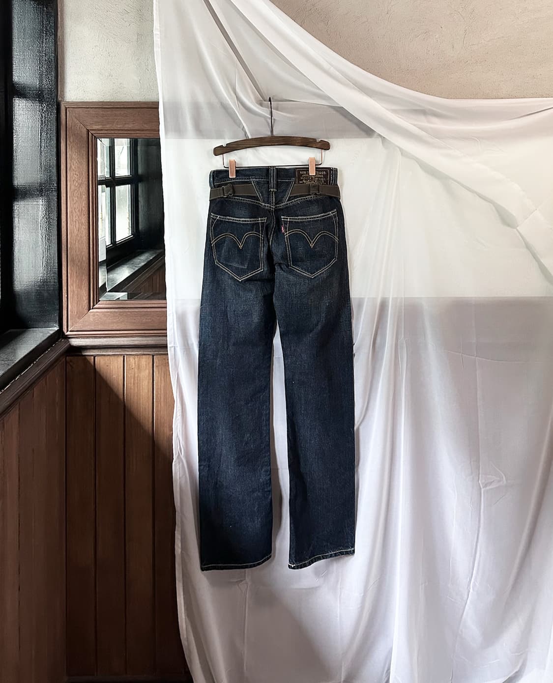 LEVI'S leather cinch back w28 상품이미지7