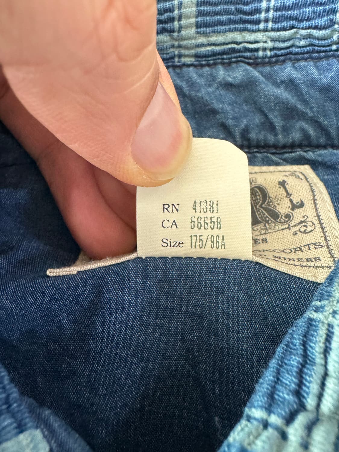 M 더블알엘 인디고 체크 풀오버 워크 셔츠 상품이미지3