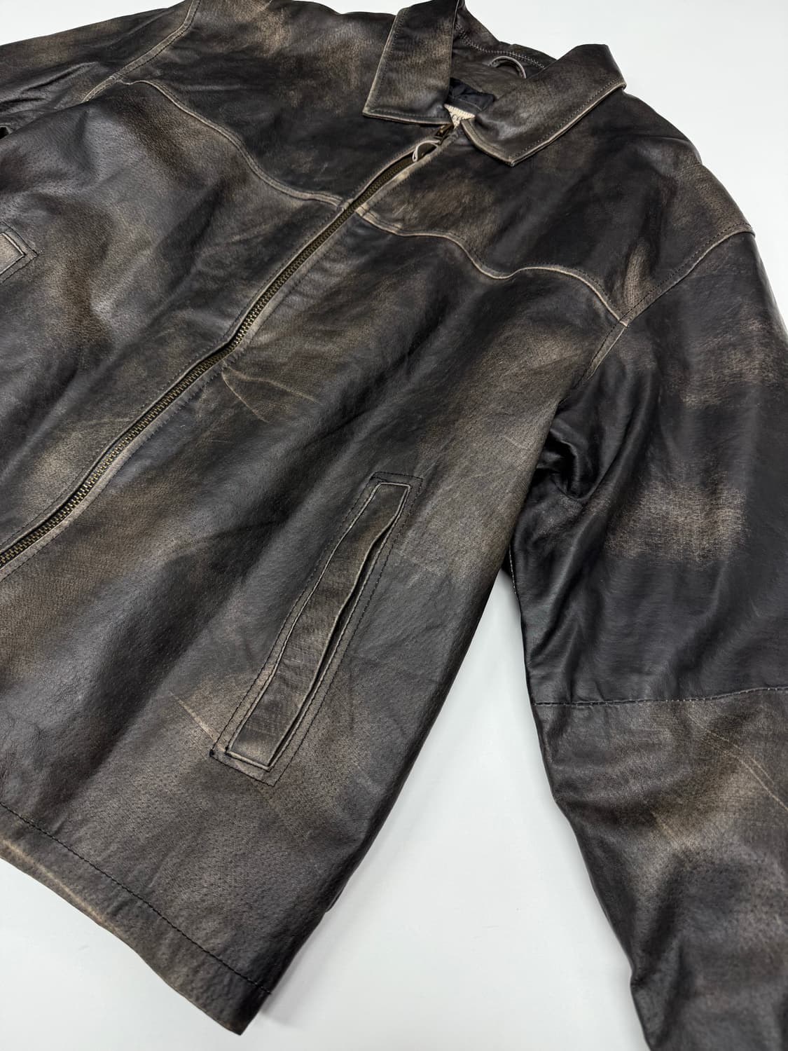 VTG FADE WASH LEATHER JACKET 상품이미지6