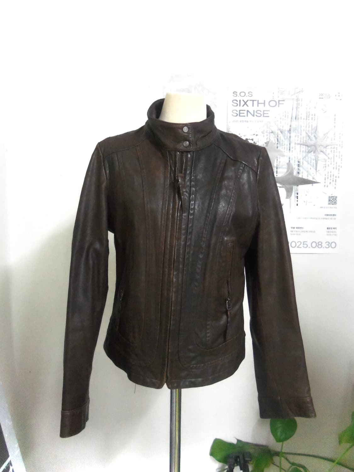 Vintage sheepskin brown jacket 상품이미지2