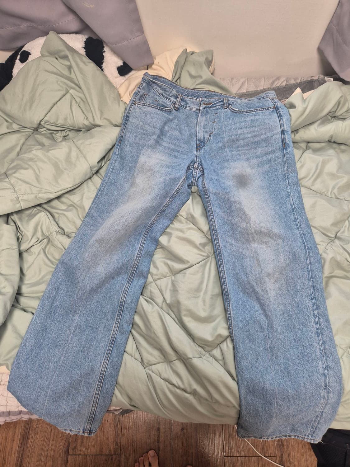 E01 DENIM PANTS 워시드 블루 상품이미지3
