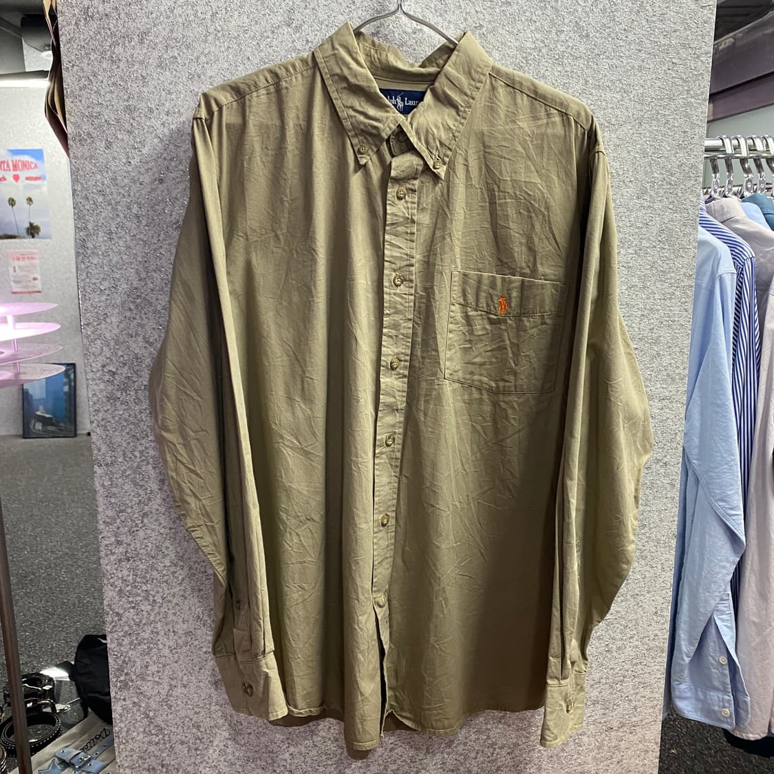 폴로 랄프로렌 자수로고 베이지 솔리드 셔츠 B3738 상품이미지2